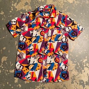 Abstract Vintage Button-Up Short Sleeve - Small